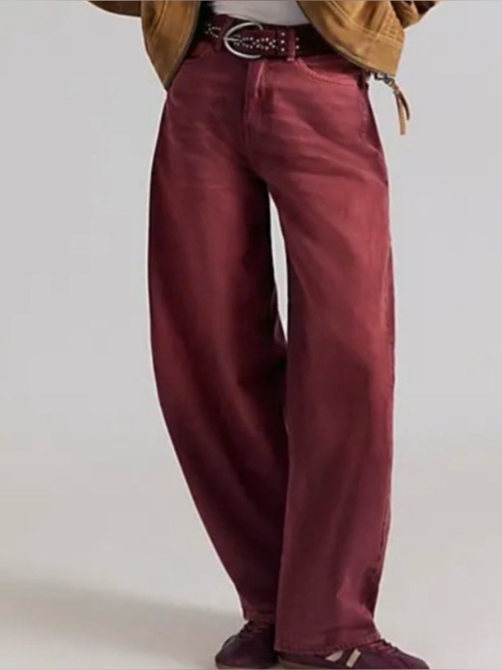 Free People We The Free Bodie Arc Jeans. NWT. Sangria